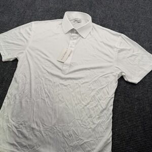 Collars and Co Collar Polo Shirt Mens Size Large Wicking Stretch Solid White NWT